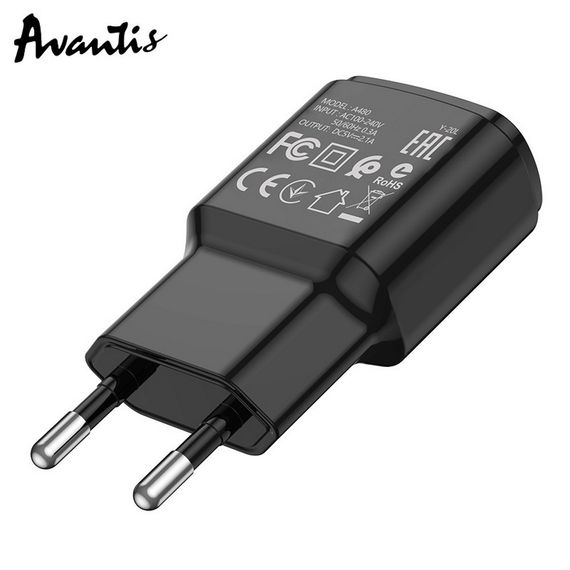 Мережевий зарядний пристрій Avantis A480 Orion (1USB/2.1A) — чорний | Зображення 1
