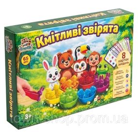 Настольная игра "Сообразительные зверушки" 3-004, 65 деталей