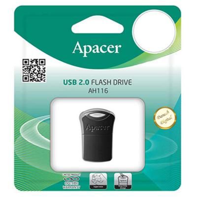 USB флеш накопичувач Apacer 32GB AH116 Black USB 2.0 (AP32GAH116B-1) | Зображення 2