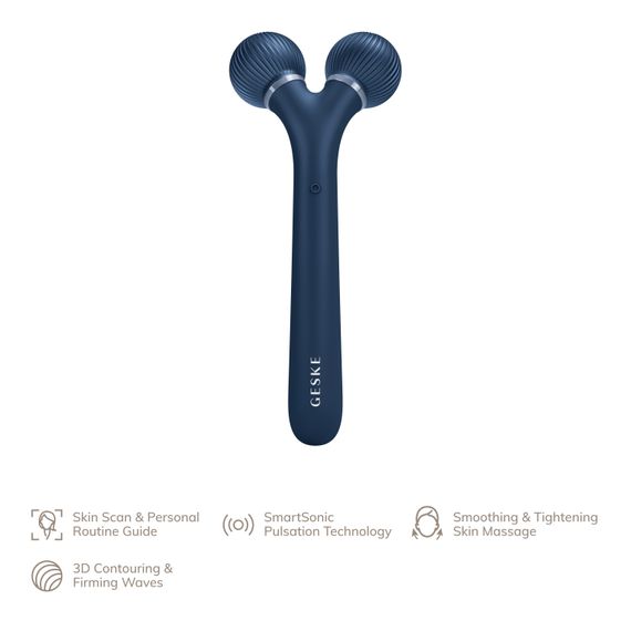 Електронний ультразвуковий ролик для обличчя GESKE Sonic Facial Roller 4в1 midnight | Зображення 1