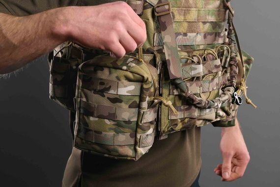 Плитоноска 2E Tactical , Тип 1, з кишенями для бічного захисту і підсумками, Молле, камуфляж (2E-MILPLACARR1-MC) | Зображення 3