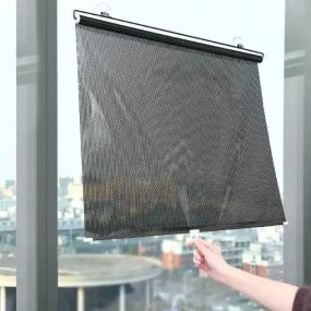 Рулонная солнцезащитная шторка на пластиковые окна 125х68см, Черная