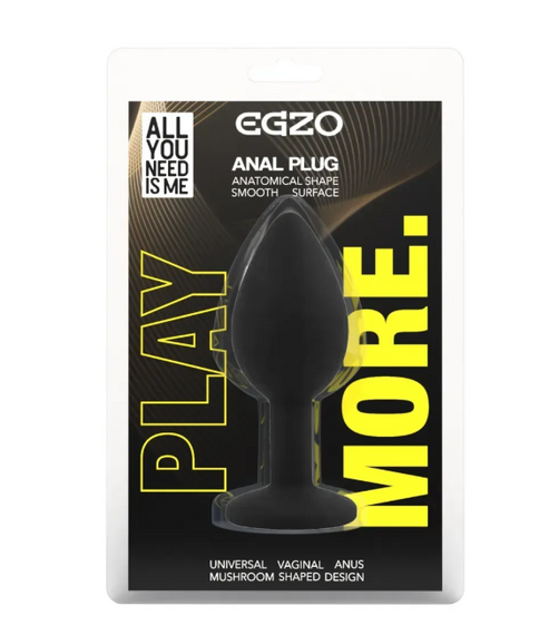 Силиконовая анальная пробка EGZO - Silicone Black Round Plug Rainbow, size S Sex Aura | Зображення 3