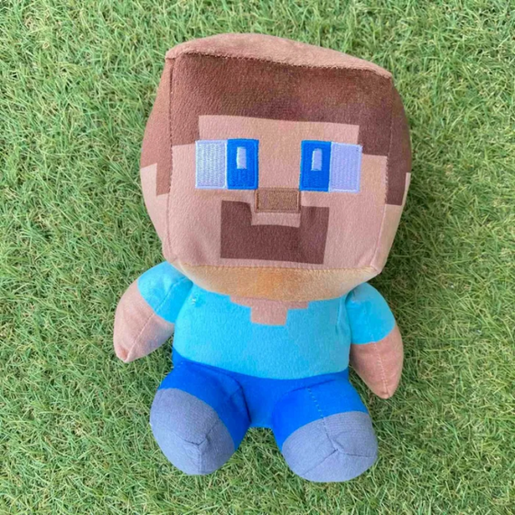 М'яка плюшева іграшка Стів, що сидить, з Майнкрафт 22 см, STEVE з Minecraft | Зображення 9