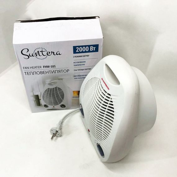 Тепловентилятор 2кв Suntera, Економічний обігрівач, Тепловий вентилятор для дому, Тепловентилятор 2000w AT-30 | Зображення 2