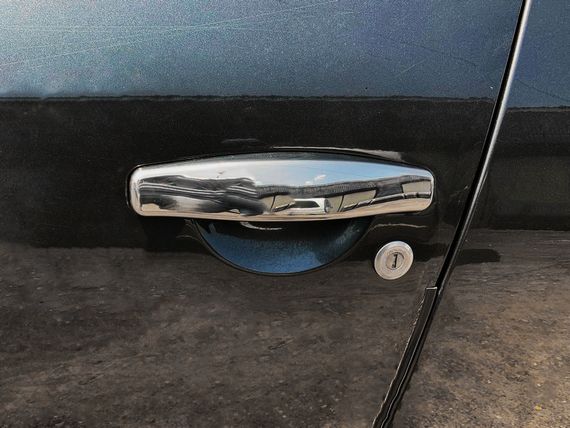 Накладки на ручки (4 шт., нерж.) OmsaLine - Італійська нержавійка для Renault Duster 2008-2017 рр | Зображення 4