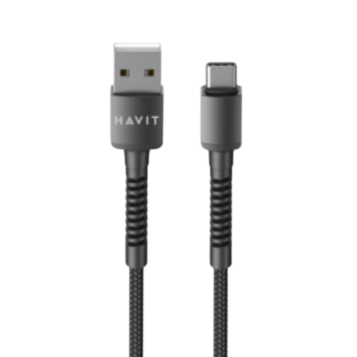 Кабель USB Type-C Havit HV-CB6197 2,1А 1м чорний | Зображення 1