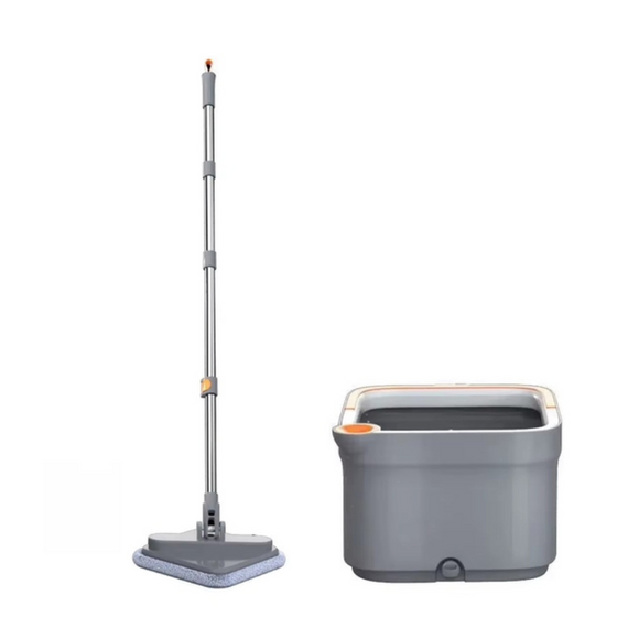 Швабра квадратна з самовитиском і відром-центрифугою TY549, комплект для прибирання 2 в 1 з телескопічною ручкою та насадками
