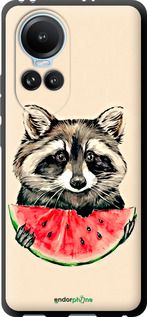 Чохол на Oppo Reno10 Єнотик з кавуном "4605b-3107-2448"