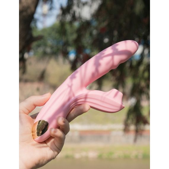 Вібратор-кролик BeYourLover Anita з вакуумом, фрикціями і підігрівом, рожевий, 22,2 × 8 см Sex Aura | Зображення 8