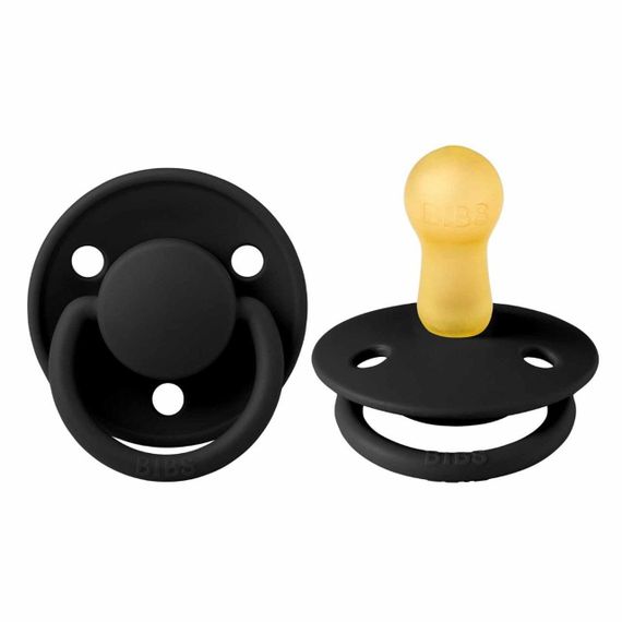 Соска пустушка Bibs De Lux round 6-18 міс Latex Black | Зображення 2
