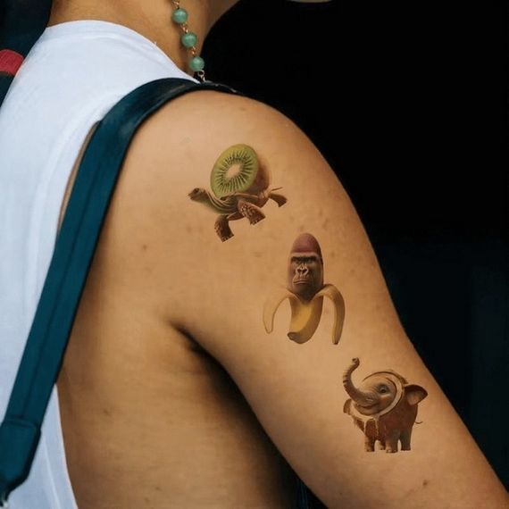 Дитячі тимчасові тату "Італійський брейнрот" Italian-brainrot-tattoo-1, 12х7 см | Зображення 2