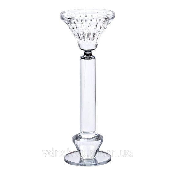 Підсвічник скляний на ніжці  6×19.5 см прозорий декоративний підсвічник на стіл HP-4-11M | Зображення 1