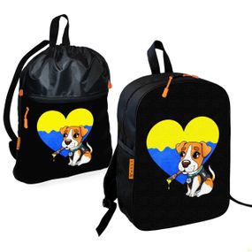 Школьный рюкзак детский Пес Патрон + Сумка для обуви спортивной формы рюкзак-мешок  для мальчика (01801)