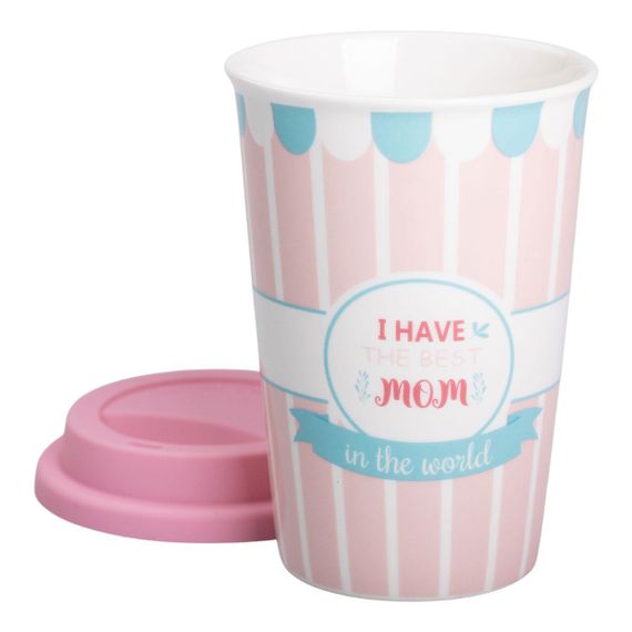 Стакан фарфоровый 420 мл с силиконовой крышкой I have the best mom RX-N240288HM | Зображення 1