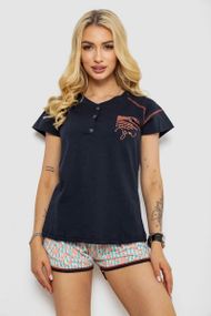 Пижама женская с принтом, цвет синий, 243R0004-P10