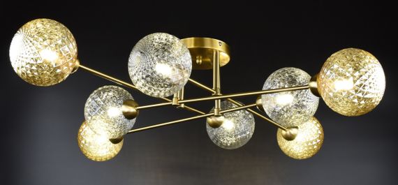 Люстра стельова на 8 лампочок 26819 Латунь 20х90х90 см. | Зображення 1