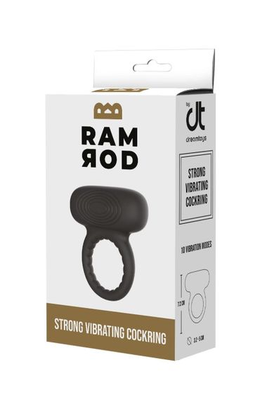 Ерекційне кільце для пеніса з вібрацією Dream Toys RAMROD чорне Sex Aura | Зображення 5