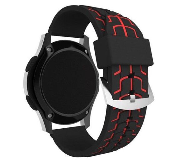 Силіконовий ремінець Primo Splint для годинника Huawei Watch GT 2 / GT Active 46mm - Black&Red | Зображення 1