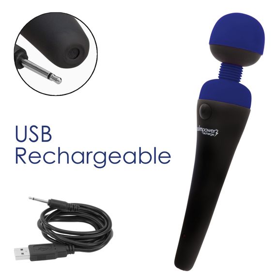 Вібромасажер PalmPower Recharge Blue, перезаряджуваний, гнучка головка, тревел-замок | Зображення 4