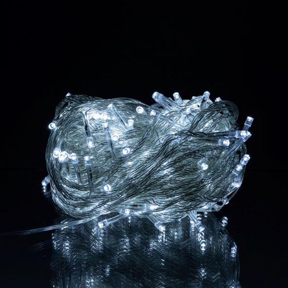 Новогодняя гирлянда комнатная нить 14 м 160 LED комнатная гирлянда белый провод Белый свет W160LED16MWW | Зображення 1
