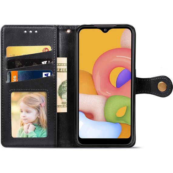 Кожаный чехол-книжка GETMAN Gallant (PU) для Samsung Galaxy A23 4G Черный | Зображення 3