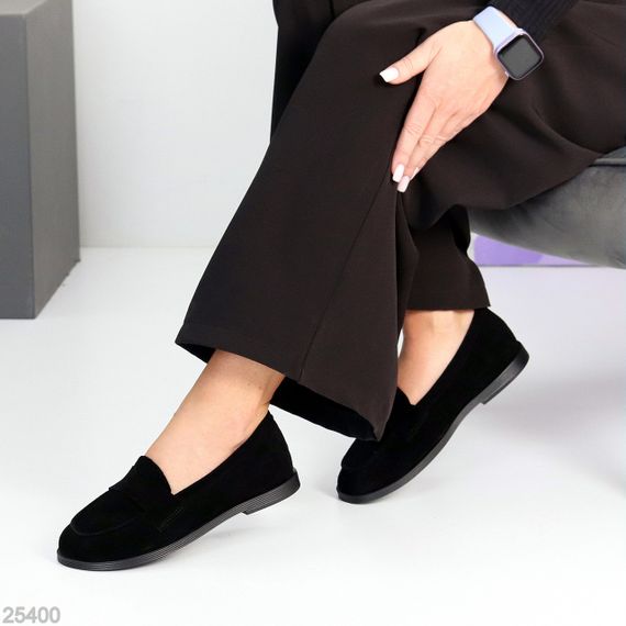 Удобные черные туфли лоферы натуральная замша в ассортименте | Зображення 8