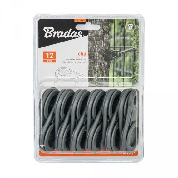 Кліпси для петель Bradas BUNGEE CORD CLIPS сірі 12 шт BCK1-B | Зображення 1