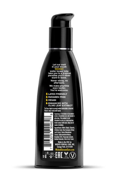 Їстівний лубрикант зі смаком Манго WICKED AQUA MANGO LUBE 60ML | Зображення 1