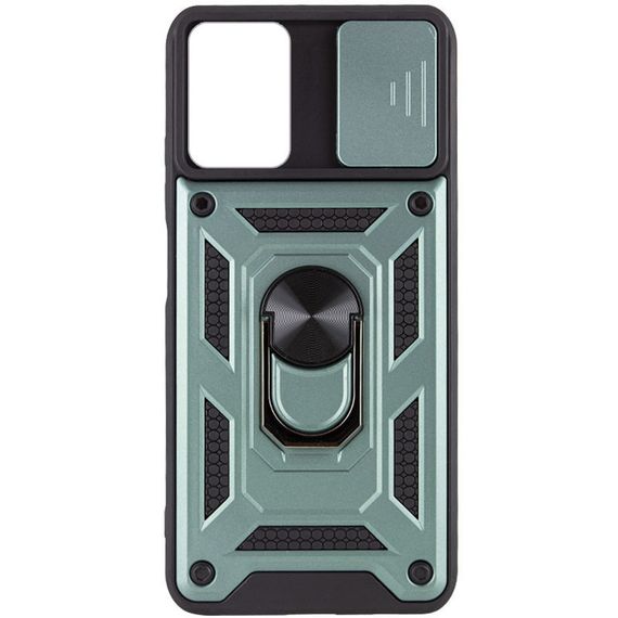 Ударостійкий чохол Camshield Serge Ring для Samsung Galaxy M23 5G / M13 4G TPU+PC, Шторка на камеру, Зелений | Зображення 1
