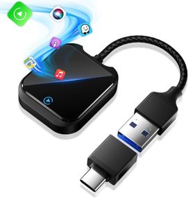 Бездротовий адаптер CarPlay Android Auto Oasplus для iPhone iOS10+ і Android 10+, USB-A Type-C, 5.8ГГц, Карплей