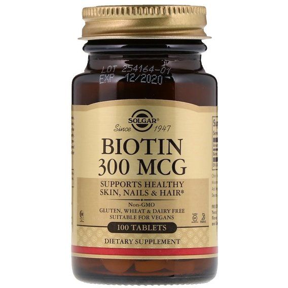 Биотин Solgar Biotin 300 mcg 100 Tabs