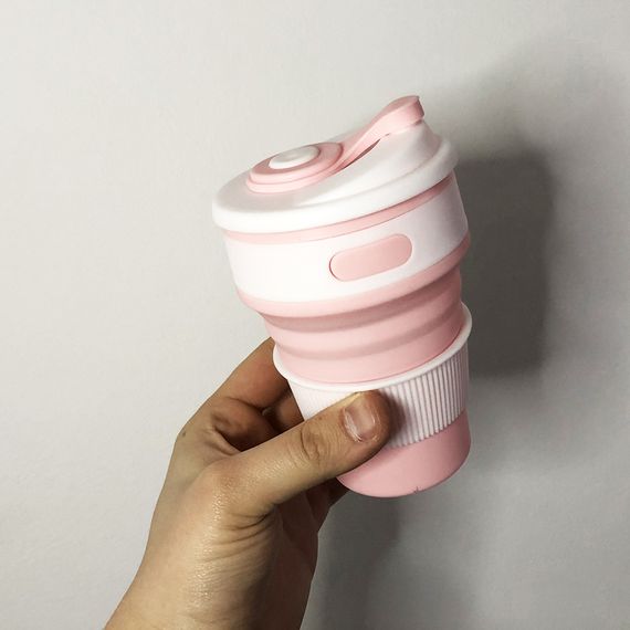 Кружка туристическая (складная/силиконовая), кружка походная силиконовая складная. Цвет: розовый | Зображення 3