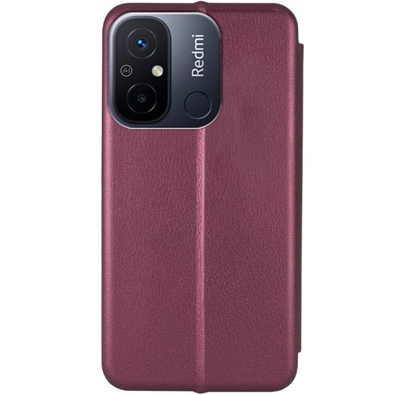 Шкіряний чохол-книжка Classy для Xiaomi Redmi 12C Бордовий | Зображення 1