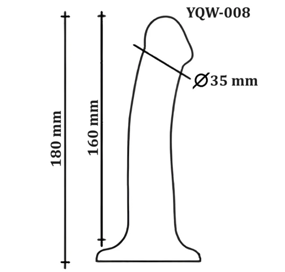 Фалоімітатор на присосці OYO - Dildo Double Layer Silicone YQW-008 (довжина 18 см, діаметр 3.5 см) Sex Aura | Зображення 5