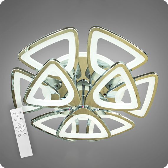 Люстра світлодіодна 517 Light 3color з пультом 232Вт Хром (01516)