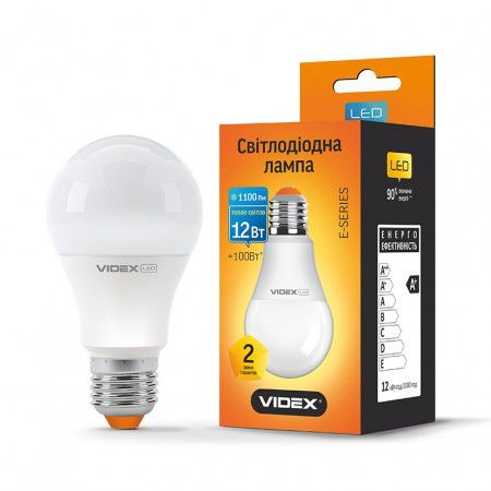LED лампа VIDEX A60e 12W E27 3000K 220V | Зображення 1