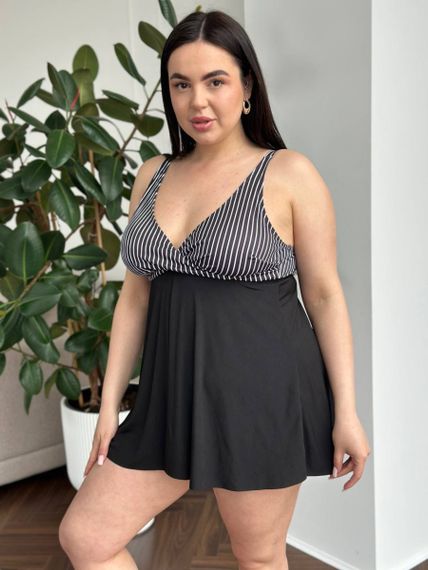 Стильний чорний купальник танкіні для дівчат PLUS SIZE | Зображення 4