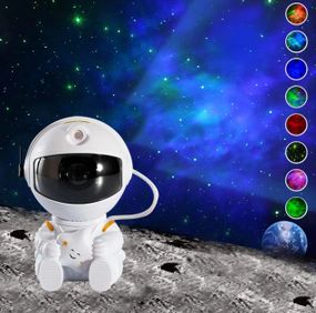 Проєктор зоряного неба, нічник лазерний на пульту Astro Star Mini — White Космонавт (Cвітильник LED нічник)