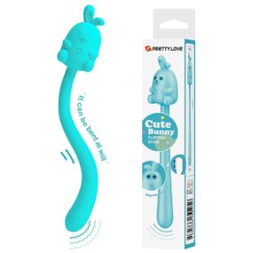 Вібратор на паличці Pretty Love Cute Bunny гнучкий, блакитний, 14.2 х 1.8 см Sex Aura