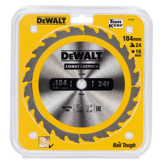 Диск пильний 184*16мм DeWALT DT1939 | Зображення 1