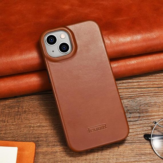 Чехол ICARER для iPhone 14 pro max, винтажный кожаный флип-чехол с отделением для карт, магнитный | Зображення 6