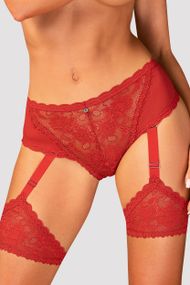 Трусики с подвязками Obsessive Belovya Красные XL/2XL