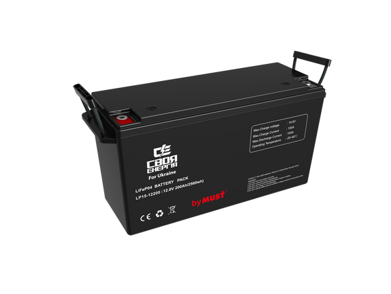 Аккумулятор MUST LiFePO4 LP1500-12200 12V 200Ah
