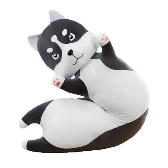 М'яка іграшка подушка довгий Хаскі антистрес подушка сірий 130 см | Зображення 2