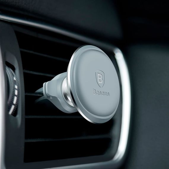 Універсальний автотримач Baseus Magnetic with cable clip (на решітку) silver (SUGX-A0S) | Зображення 2