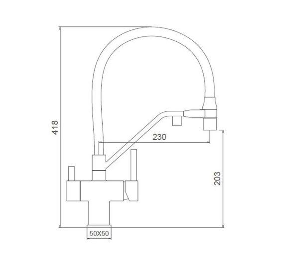 Змішувач для кухні Gappo з виходом для питної води, з гнучким виливом G4395-60 | Зображення 1