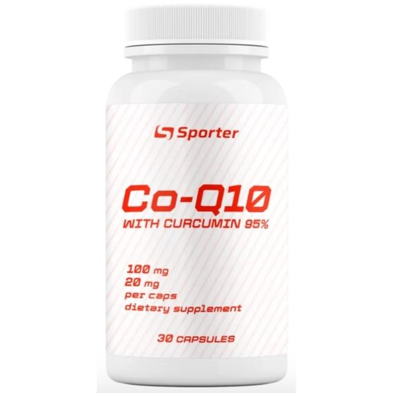 Коензим для спорту Sporter Co Q10-100 mg with curcumin 95% and bioperine 30 Caps