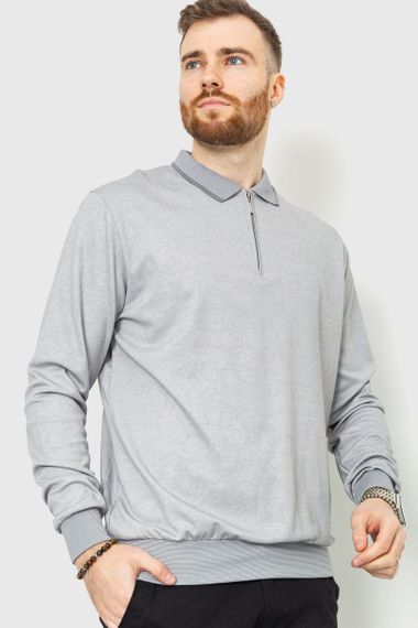 Поло чоловіче з довгим рукавом, колір сірий, 157R300-1 | Зображення 2