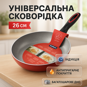 Сковорода для приготовления на газовой плите MG-1178 26 см, Сковорода алюминиевая углубленная YZ-23